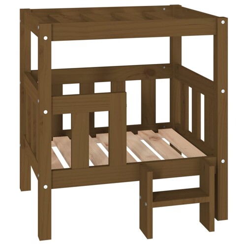 Krevet za pse crna 65,5x43x70 cm od masivne borovine - NOVO