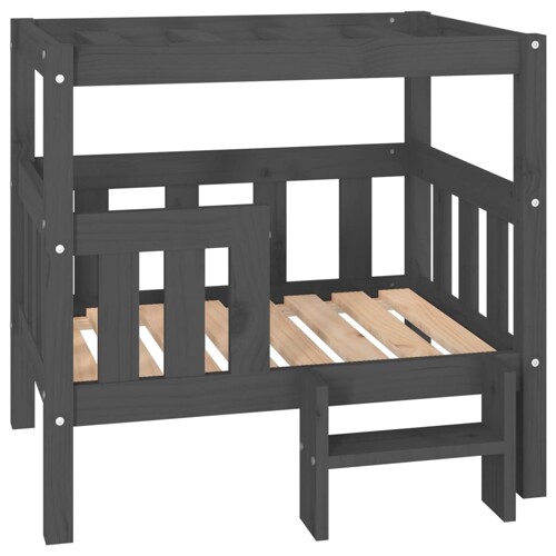 Krevet za pse sivi 75,5 x 63,5 x 70 cm od masivne borovine - NOVO