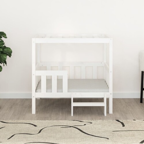 Krevet za pse bijeli 95,5x73,5x90 cm od masivne borovine - NOVO