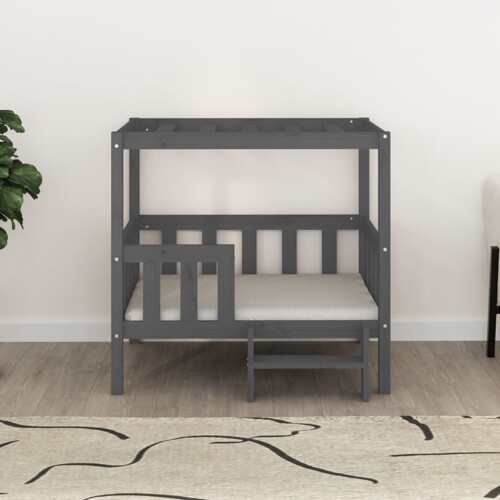 Krevet za pse sivi 95,5x73,5x90 cm od masivne borovine - NOVO