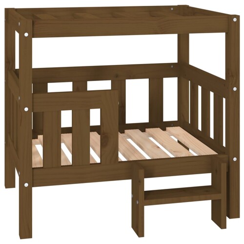 Krevet za pse boja meda 75,5 x 63,5 x 70 cm od masivne borovine - NOVO