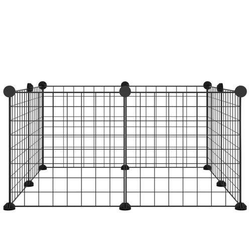 Kavez za kućne ljubimce s 8 panela crni 35 x 35 cm čelični - NOVO
