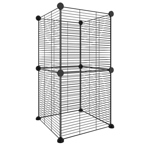 Kavez za kućne ljubimce s 8 panela crni 35 x 35 cm čelični - NOVO