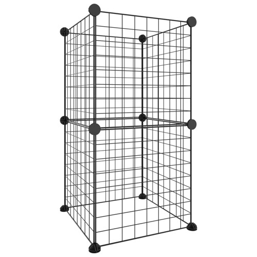 Kavez za kućne ljubimce s 8 panela crni 35 x 35 cm čelični - NOVO