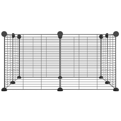 Kavez za kućne ljubimce s 8 panela crni 35 x 35 cm čelični - NOVO