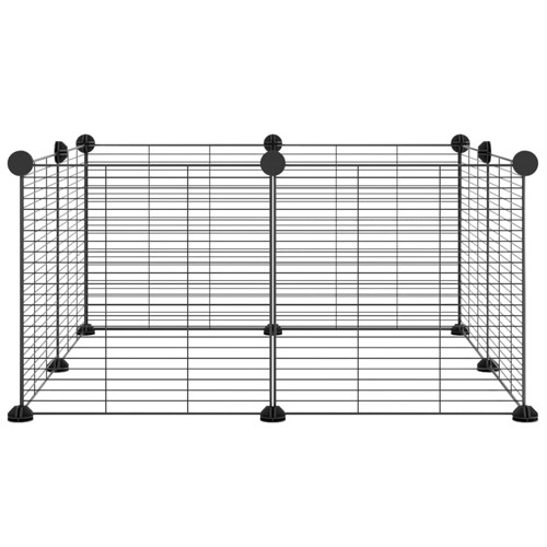 Kavez za kućne ljubimce s 8 panela crni 35 x 35 cm čelični - NOVO