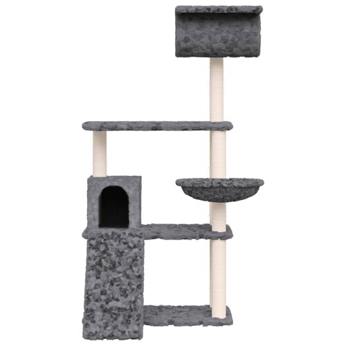 Penjalica za mačke sa stupovima za grebanje tamnosiva 131 cm - NOVO