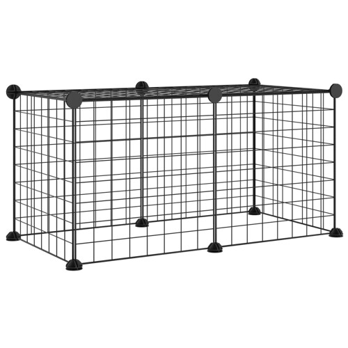 Kavez za kućne ljubimce s 8 panela crni 35 x 35 cm čelični - NOVO