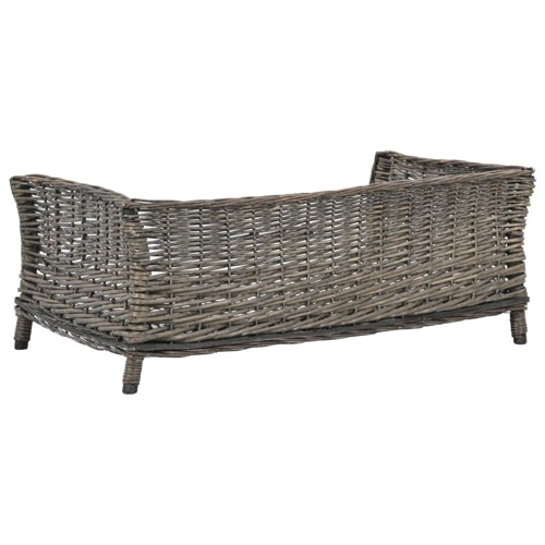 Košara za pse s jastukom siva 90 x 54 x 35 cm od prirodne vrbe - NOVO