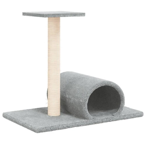Grebalica za mačke s tunelom svjetlosiva 60 x 34,5 x 50 cm - NOVO