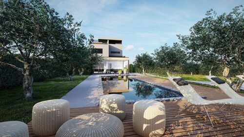 Moderna Villa u u izgradnji- južna strana VIR