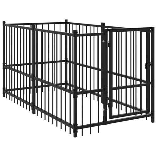 Kavez za pse crni 193,5 x 97 x 100 cm čelični - NOVO