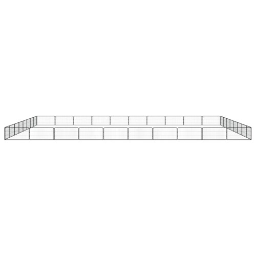 Ograda za pse s 36 panela crna 100 x 50 cm čelik obložen prahom - NOVO