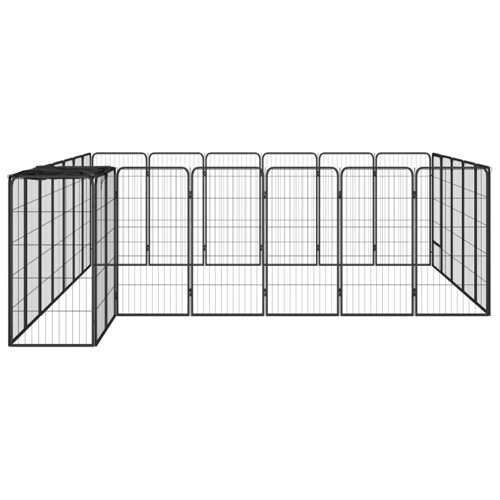 Ograda za pse s 26 panela crna 50 x 100 cm čelik obložen prahom - NOVO