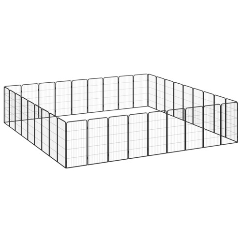 Ograda za pse s 36 panela crna 50 x 100 cm čelik obložen prahom - NOVO