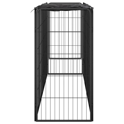 Ograda za pse s 10 panela crna 50 x 100 cm čelik obložen prahom - NOVO