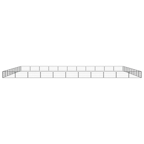 Ograda za pse s 40 panela crna 100 x 50 cm čelik obložen prahom - NOVO
