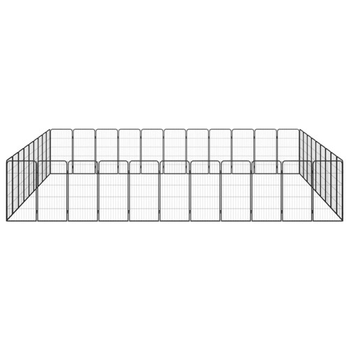 Ograda za pse s 40 panela crna 50 x 100 cm čelik obložen prahom - NOVO
