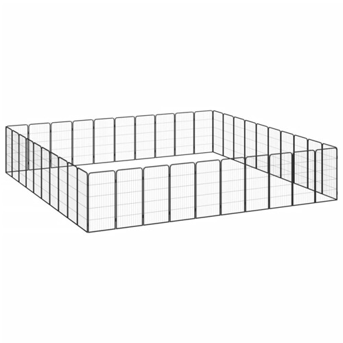 Ograda za pse s 40 panela crna 50 x 100 cm čelik obložen prahom - NOVO