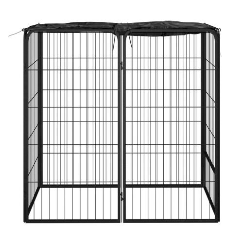 Ograda za pse sa 6 panela crna 50 x 100 cm čelik obložen prahom - NOVO