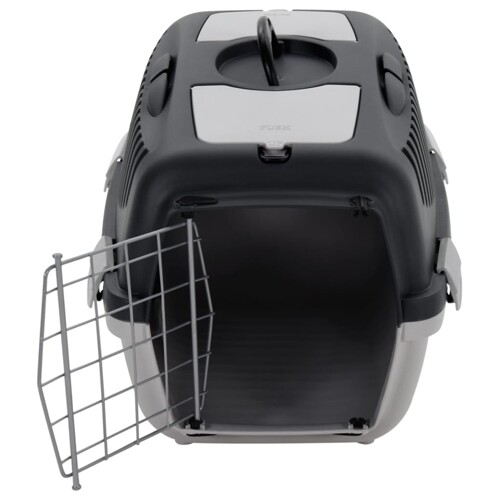 Transporter za kućne ljubimce sivo-crni 55 x 36 x 35 cm od PP-a - NOVO