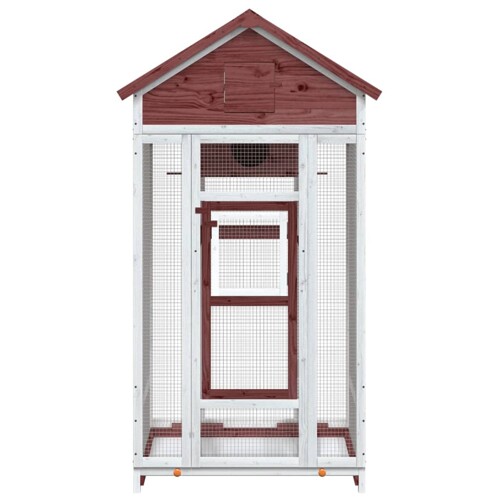 Kućica za ptice boja kave 91,5x53x170 cm od masivne borovine - NOVO