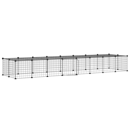 Kavez za ljubimce s 36 panela i vratima crni 35 x 35 cm čelični - NOVO