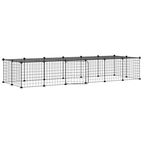 Kavez za ljubimce s 28 panela i vratima crni 35 x 35 cm čelični - NOVO