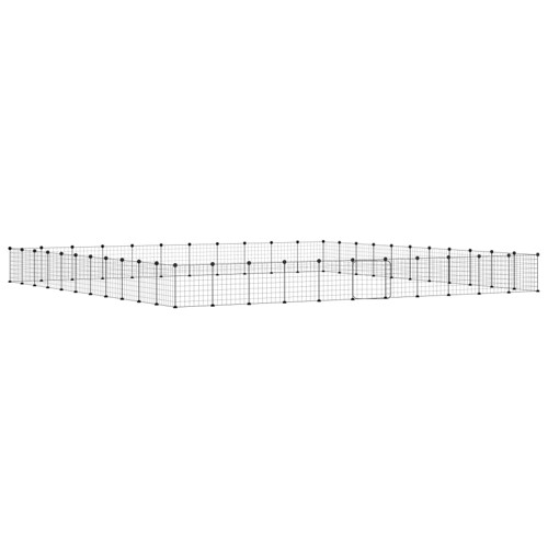 Kavez za ljubimce s 44 panela i vratima crni 35 x 35 cm čelični - NOVO