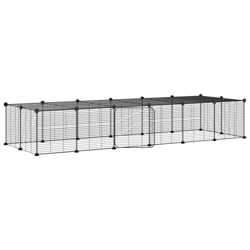 Kavez za ljubimce s 28 panela i vratima crni 35 x 35 cm čelični - NOVO