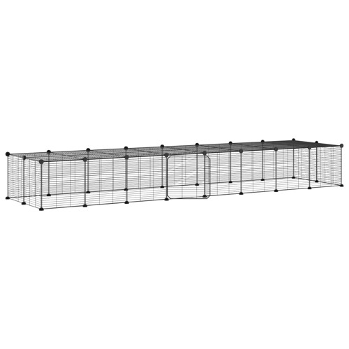 Kavez za ljubimce s 36 panela i vratima crni 35 x 35 cm čelični - NOVO