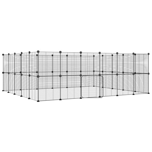 Kavez za ljubimce s 44 panela i vratima crni 35 x 35 cm čelični - NOVO