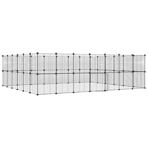 Kavez za ljubimce s 52 panela i vratima crni 35 x 35 cm čelični - NOVO