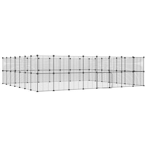 Kavez za ljubimce sa 60 panela i vratima crni 35x35 cm čelični - NOVO