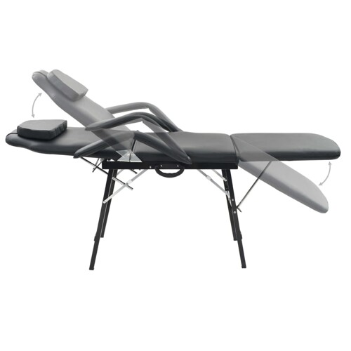 Prenosiva kozmetička stolica od umjetne kože 185 x 78 x 76 cm crna - NOVO