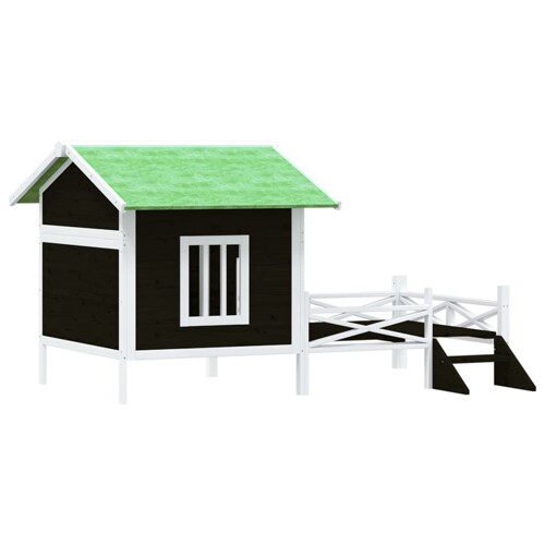 Kućica za pse siva 159 x 120 x 88,5 cm od masivne borovine - NOVO
