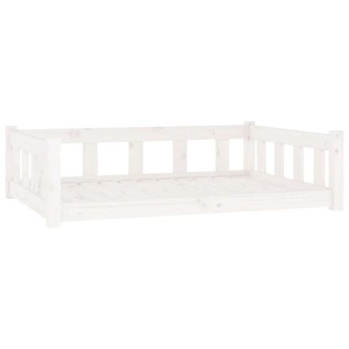 Krevet za pse bijeli 105,5 x 75,5 x 28 cm od masivne borovine - NOVO