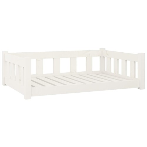 Krevet za pse bijeli 95,5 x 65,5 x 28 cm od masivne borovine - NOVO