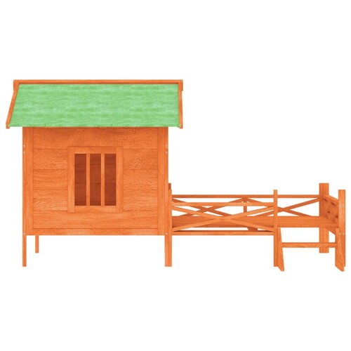 Kućica za pse smeđa 159 x 120 x 88,5 cm od masivne borovine - NOVO