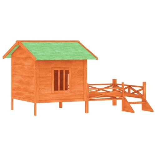 Kućica za pse smeđa 159 x 120 x 88,5 cm od masivne borovine - NOVO