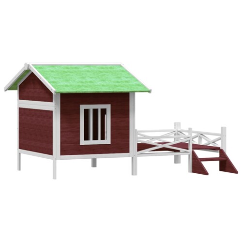 Kućica za pse boja kave 159 x 120 x 88,5 cm od masivne borovine - NOVO