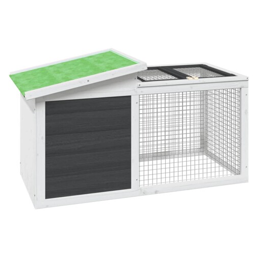 Kavez za zečeve sivi 100,5 x 54 x 55 cm od masivne borovine - NOVO