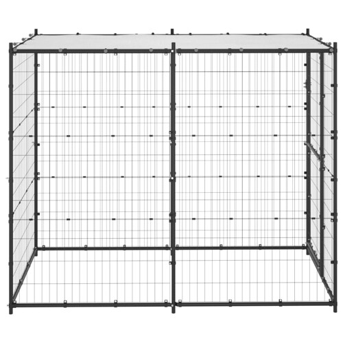 Vanjski kavez za pse s krovom čelični 110 x 220 x 180 cm - NOVO