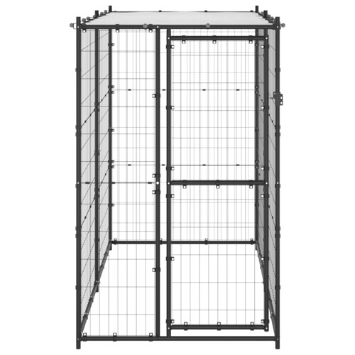 Vanjski kavez za pse s krovom čelični 110 x 220 x 180 cm - NOVO