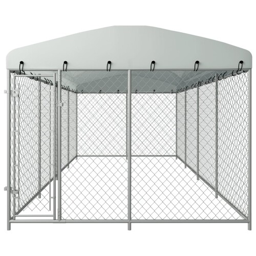 Vanjski kavez za pse s krovom 8 x 4 x 2,3 m - NOVO