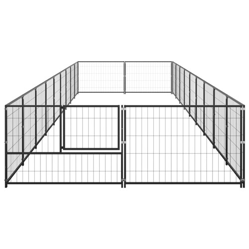 Kavez za pse crni 18 m² čelični - NOVO