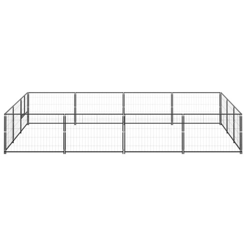 Kavez za pse crni 12 m² čelični - NOVO