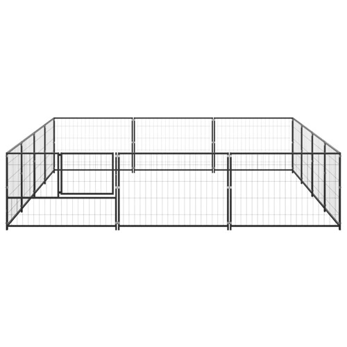 Kavez za pse crni 12 m² čelični - NOVO