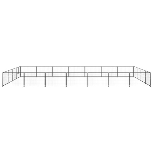 Kavez za pse crni 28 m² čelični - NOVO