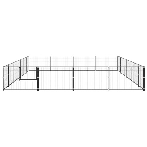 Kavez za pse crni 28 m² čelični - NOVO